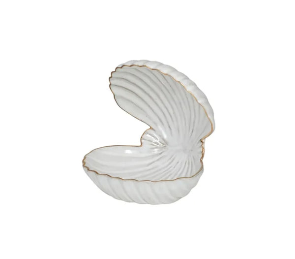 Pearl Ceramic Oyster Shell Bowl