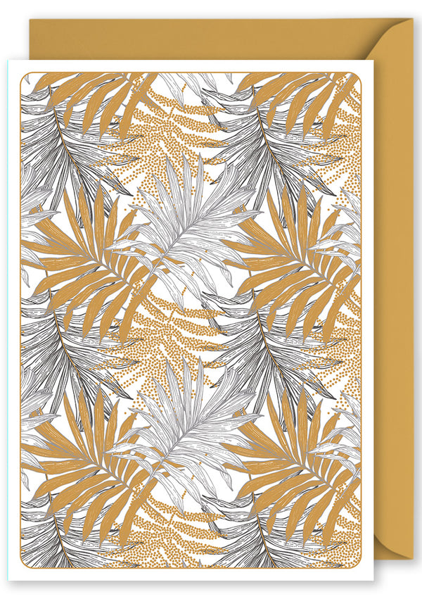 Embellished Card - Gold Palms