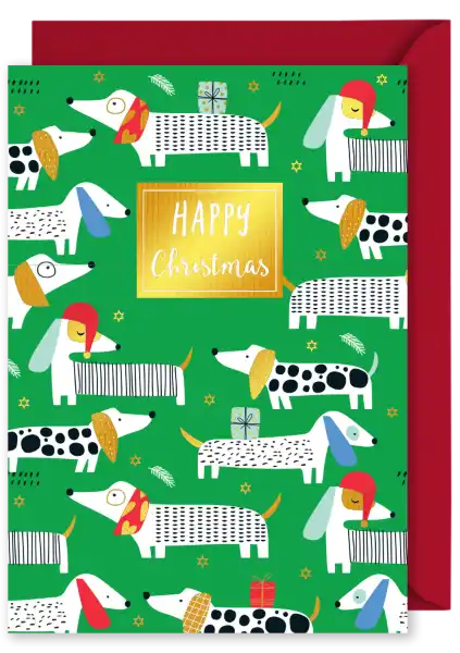 Christmas Card - Merry Christmas Dachshund