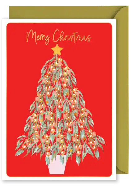 Christmas Card - Merry Christmas Eucalyptus Tree