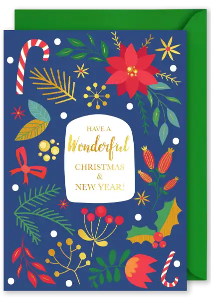 Christmas Card - 'Have A Wonderful Christmas & New Year'