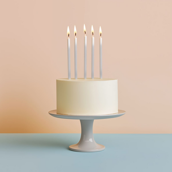 Silver Ombre Cake Candles