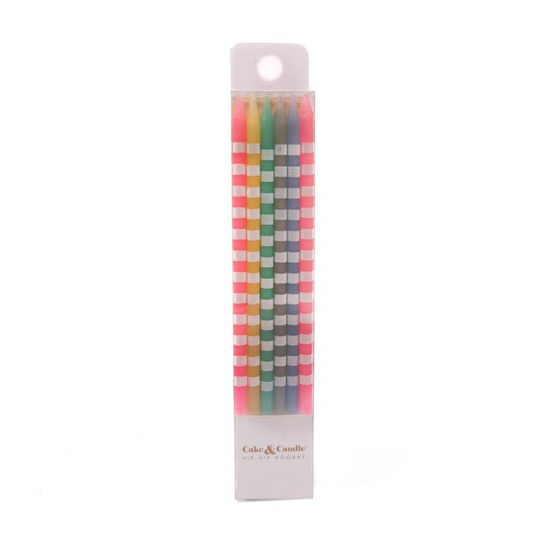 Pastel Striped Cake Candles