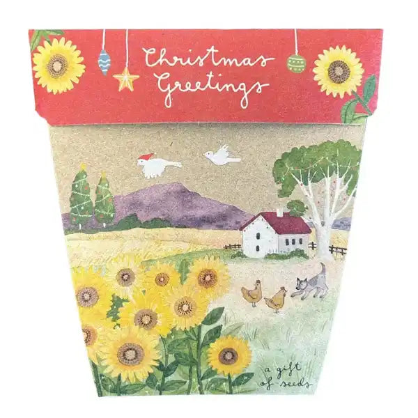Christmas Greeting's Sunflower Seeds - Gift Of Seeds Card
