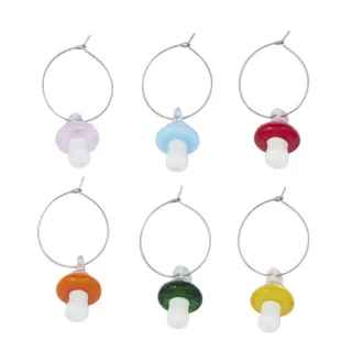 Shroom Set of 6 Glass Wine Charms