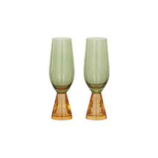 Pyramid Set of 2 Flute Glass