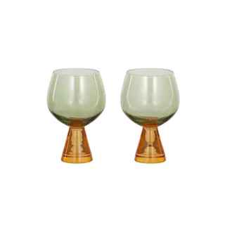 Pyramid Set of 2 Goblet Glass