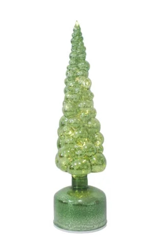 Green Bubble LED Glass Tree (Medium)