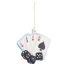 Cards & Dice Glass Ornament