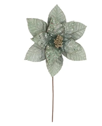 Green Velvet Poinsettia Stem