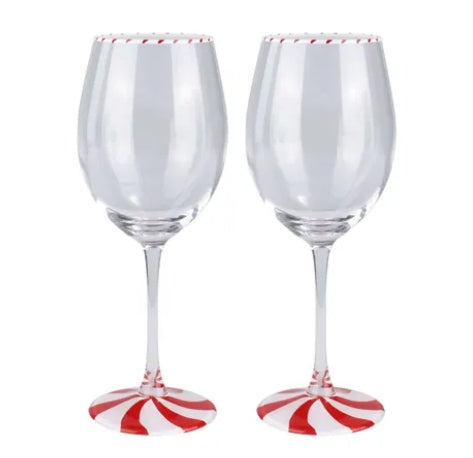 Candy Cane Wine Glasses