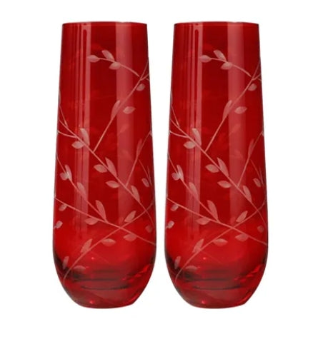 Floral Stemless Flutes