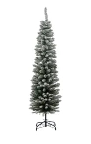 Snowy Slim Christmas Tree with LED Tips (165cm)