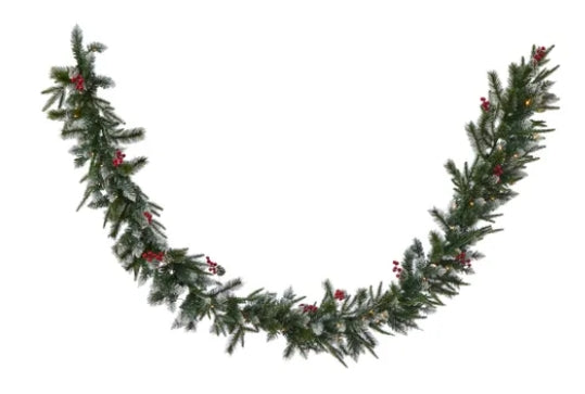 LED Pine Garland with Pine Cones