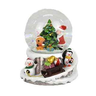 LED Santa and Friends Snow Globe