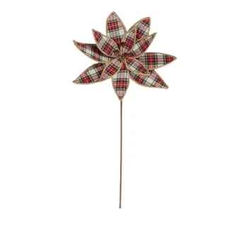 Tartan Pick Fabric Poinsettia