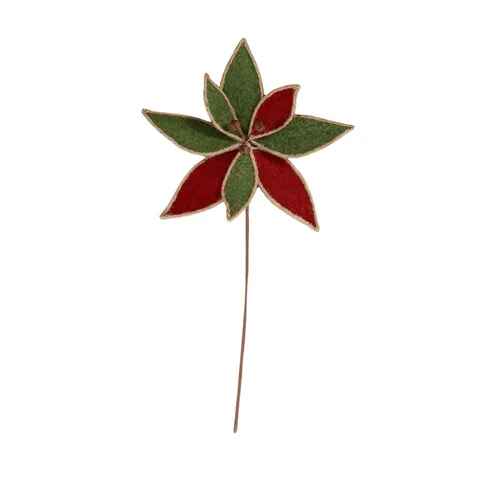 Red/Green Fabric Poinsettia