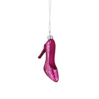 Pink Stiletto Glass Christmas Tree Ornament