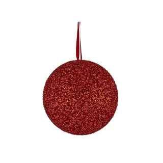 Foam Glitter Bauble - Red