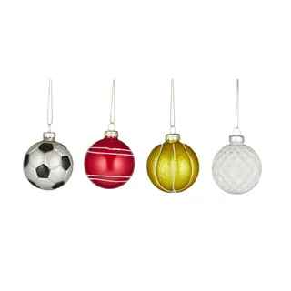 Sports Ball Baubles Set of 4