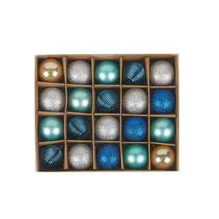 Blue Plastic Baubles 20pk