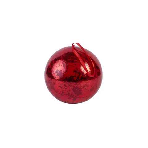 Foam Antique Finish Bauble - Red