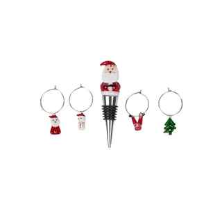 Xmas Wine Stopper and Charm Set