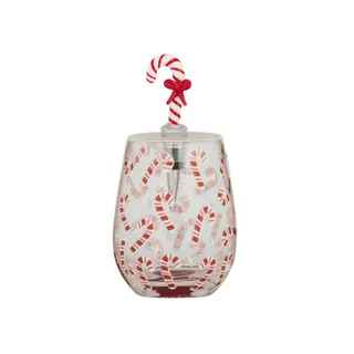 Candy Cane Glass Stopper