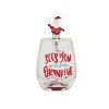 Santa Wine Glass and Stopper Set