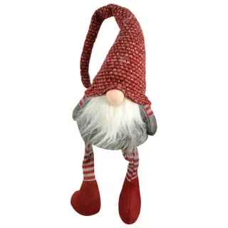 Plush Red and Grey Hairy Sitting Santa (Large)