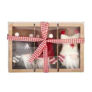 Set Of 3 Fabric Santas