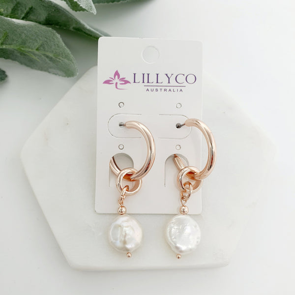 REMOVABLE PEARL HOOP EARRING**