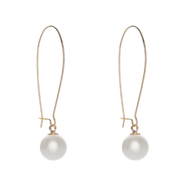 FINE - LARGE HOOP/PEARL EARRING