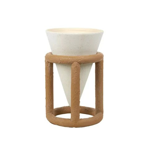 Cornetta Ceramic Pot With Stand