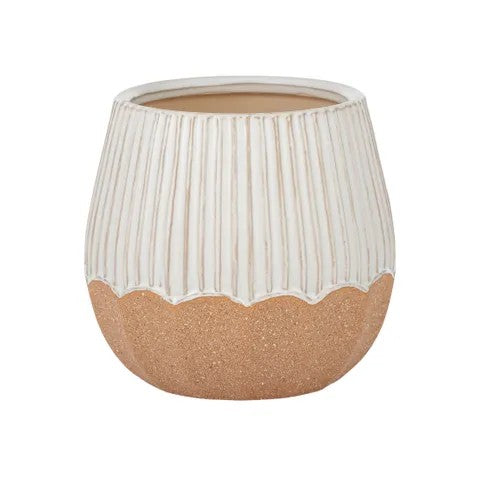 Fluted Ceramic Pot