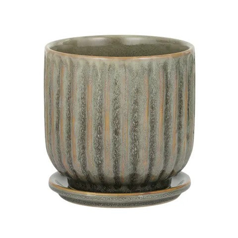 EMMET CERAMIC POT WITH SAUCER