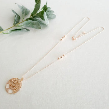 Rose Gold Tree Of Life Necklace**