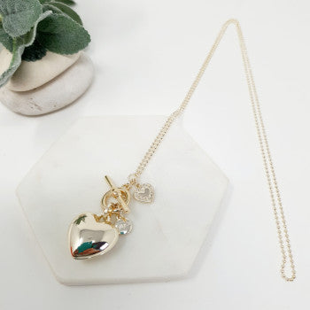 Long heart necklace**