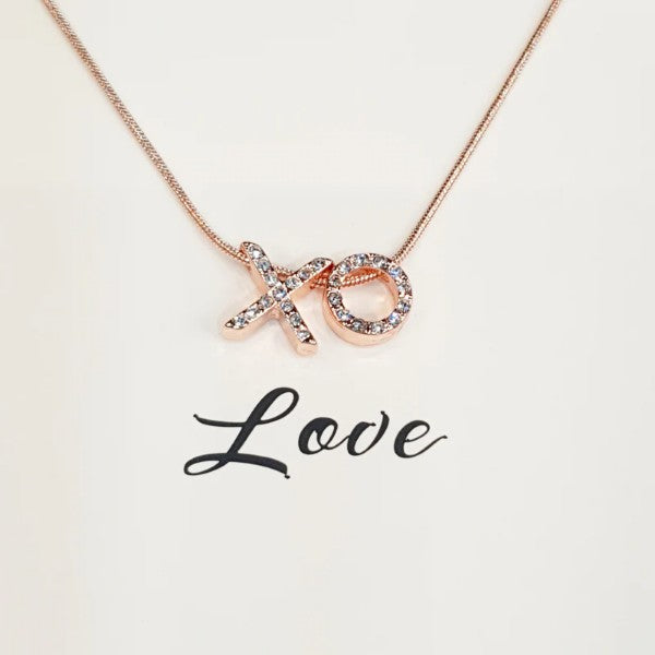 ROSE GOLD 'XO' NECKLACE**