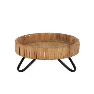 Jensen Rattan Tray With Legs - Natural/Black