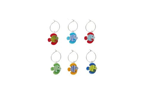 FISHY SET OF 6 WINE CHARMS (GIFT BOXED)