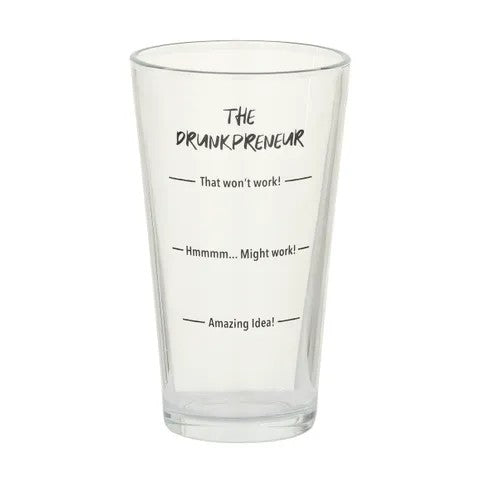 NOVELTY BEER GLASS (GIFT BOX) DRUNKPRENEUR#