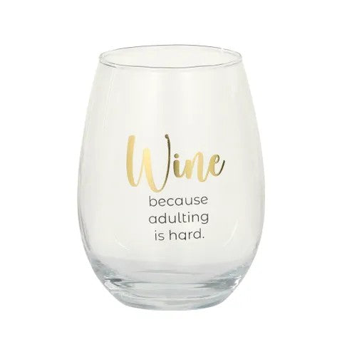 NOVELTY GLASS TUMBLER (GIFT BOX ) ADULTING#