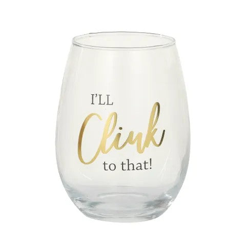 NOVELTY GLASS TUMBLER (GIFT BOX) I'LL CLINK#