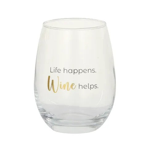 NOVELTY GLASS TUMBLER (GIFT BOX) WINE HELPS