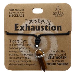 Crystal Necklace - Tigers Eye for Exhaustion