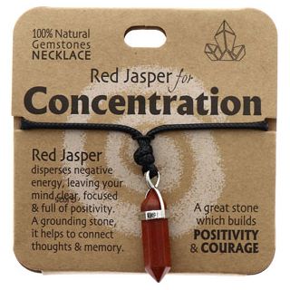 Crystal Necklace- Red Jasper for Concentration