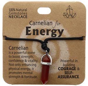 Crystal Necklace - Carnelian for Energy