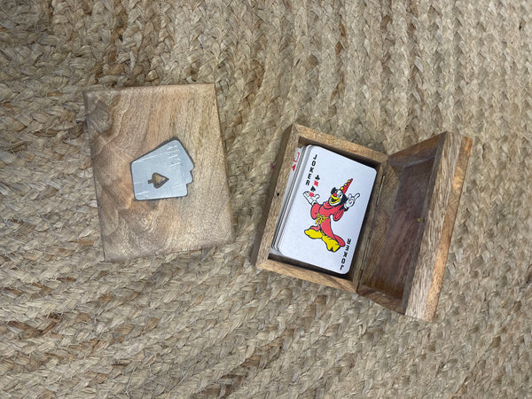 Lucky Cards In Wood Box