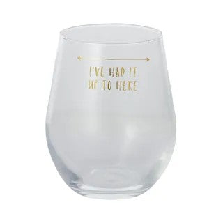 Novelty Glass Tumbler 10x12cm Up To Here